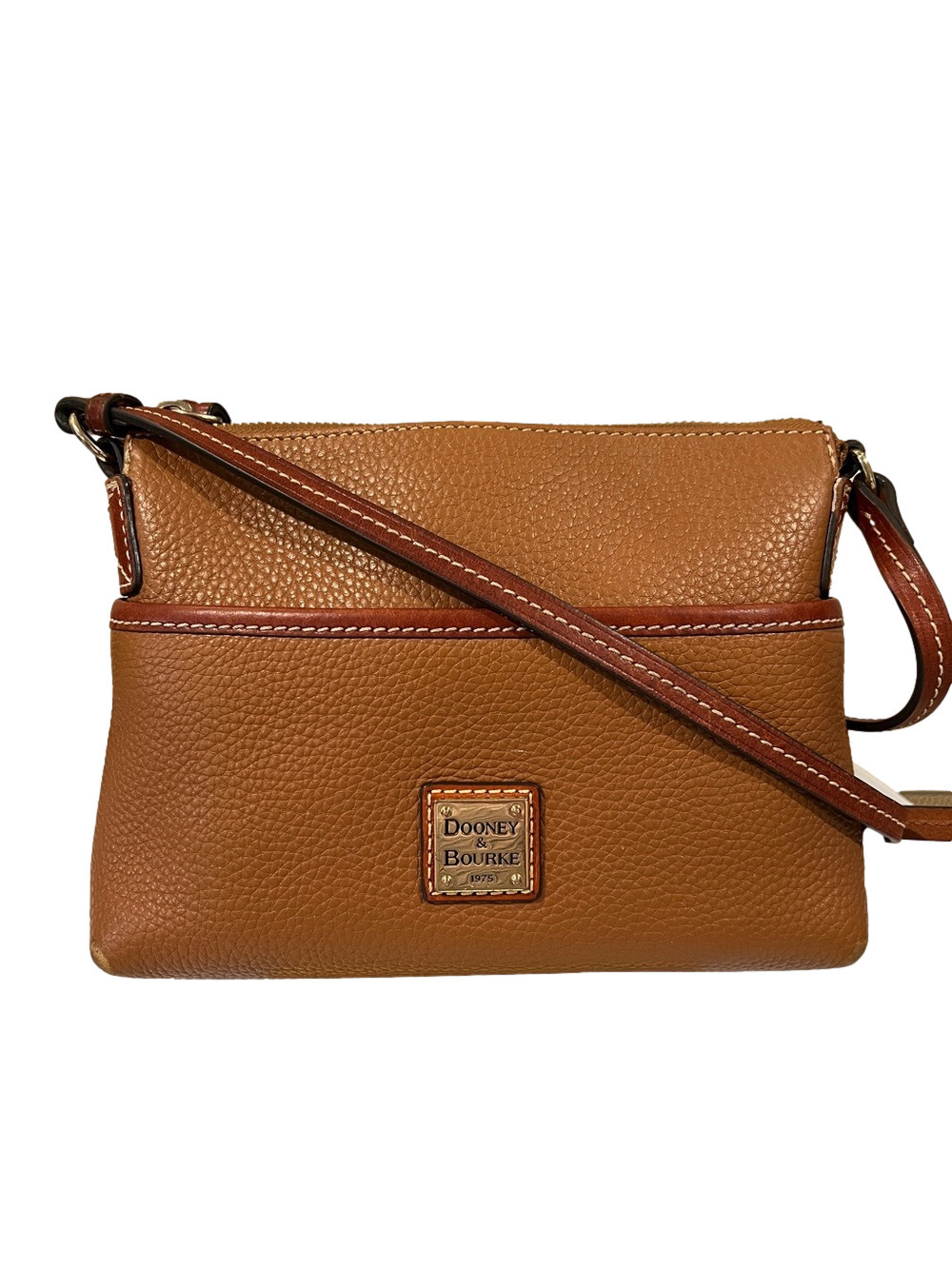 Dooney & Bourke Cognac Pebble Leather Crossbody Bag